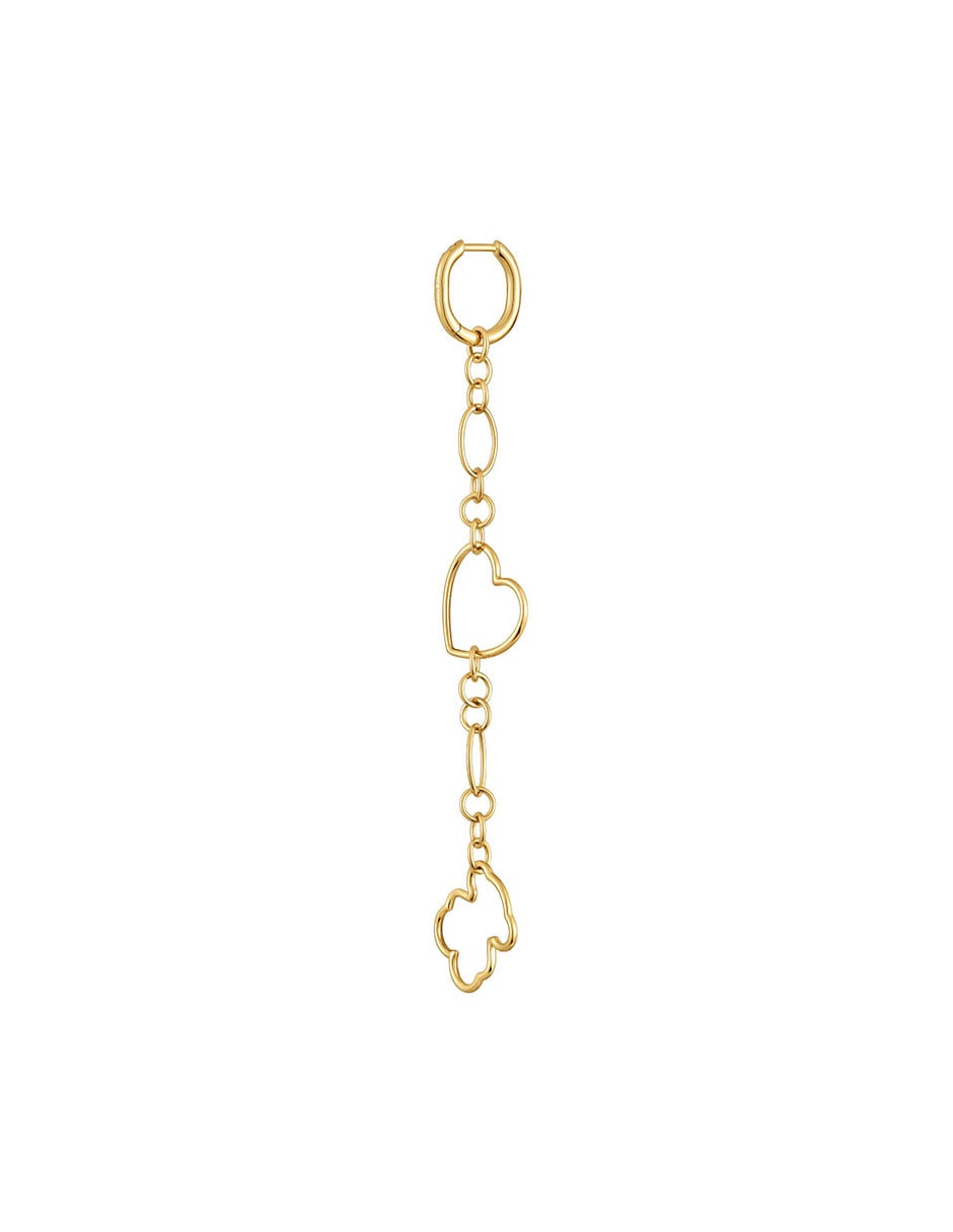 Aretes New Silueta de plata P 925 con acabado baño de oro 3