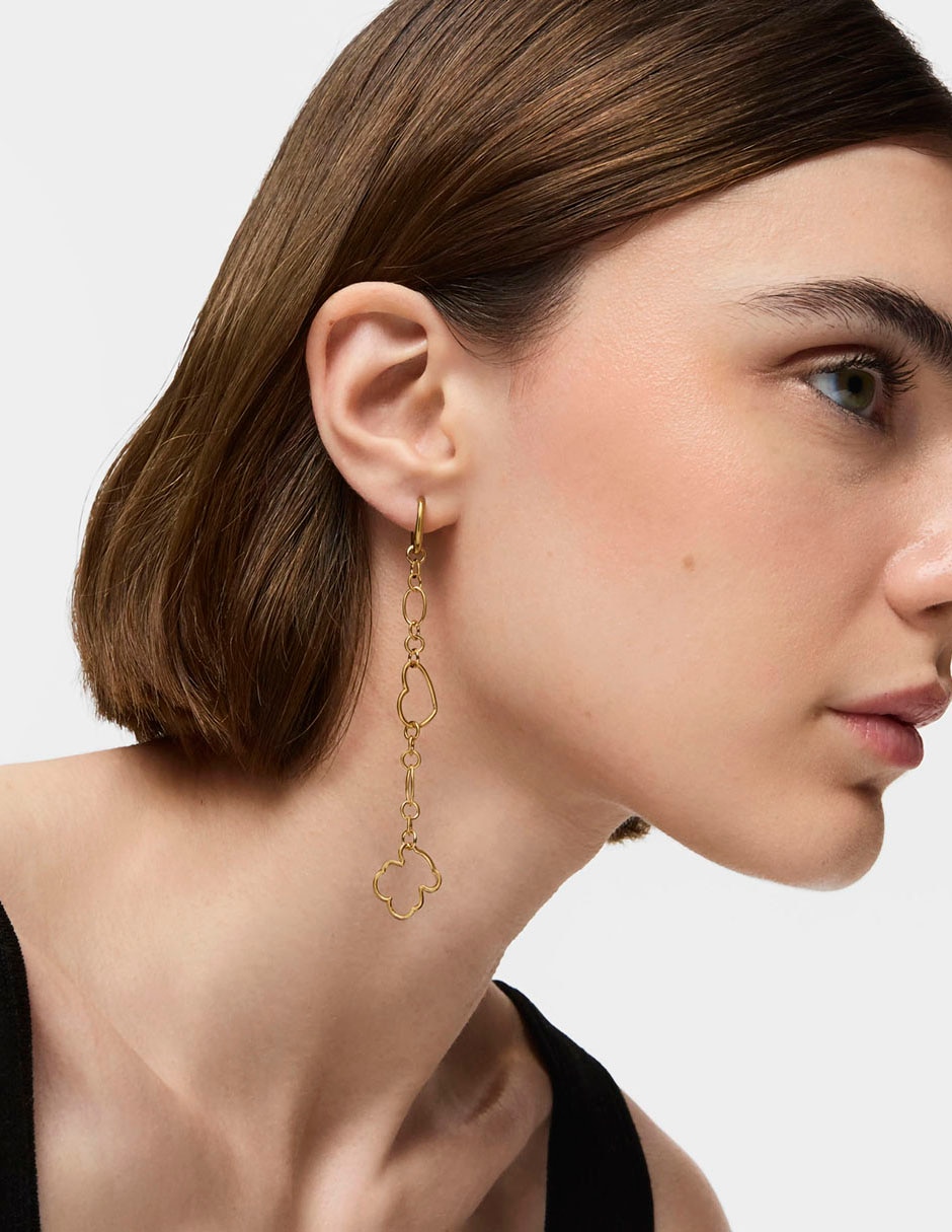 Aretes New Silueta de plata P 925 con acabado baño de oro 7