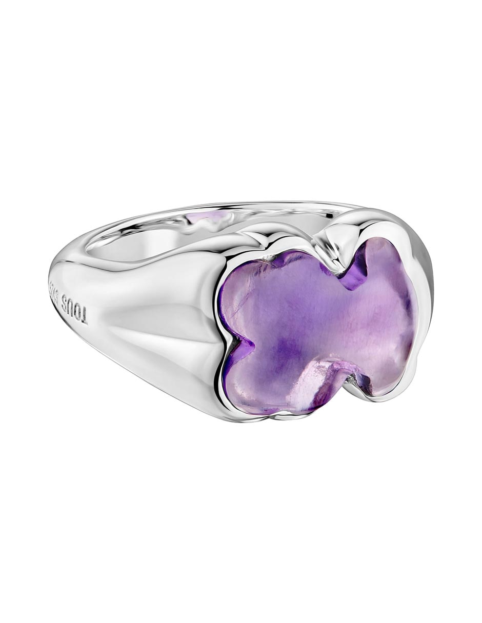 Anillo de oso Bold Motif P 925 de plata amatista brillante 2