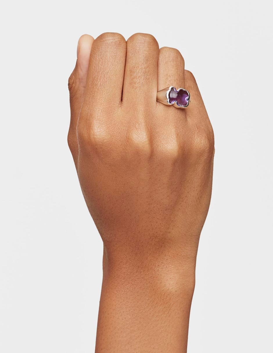 Anillo de oso Bold Motif P 925 de plata amatista brillante 6
