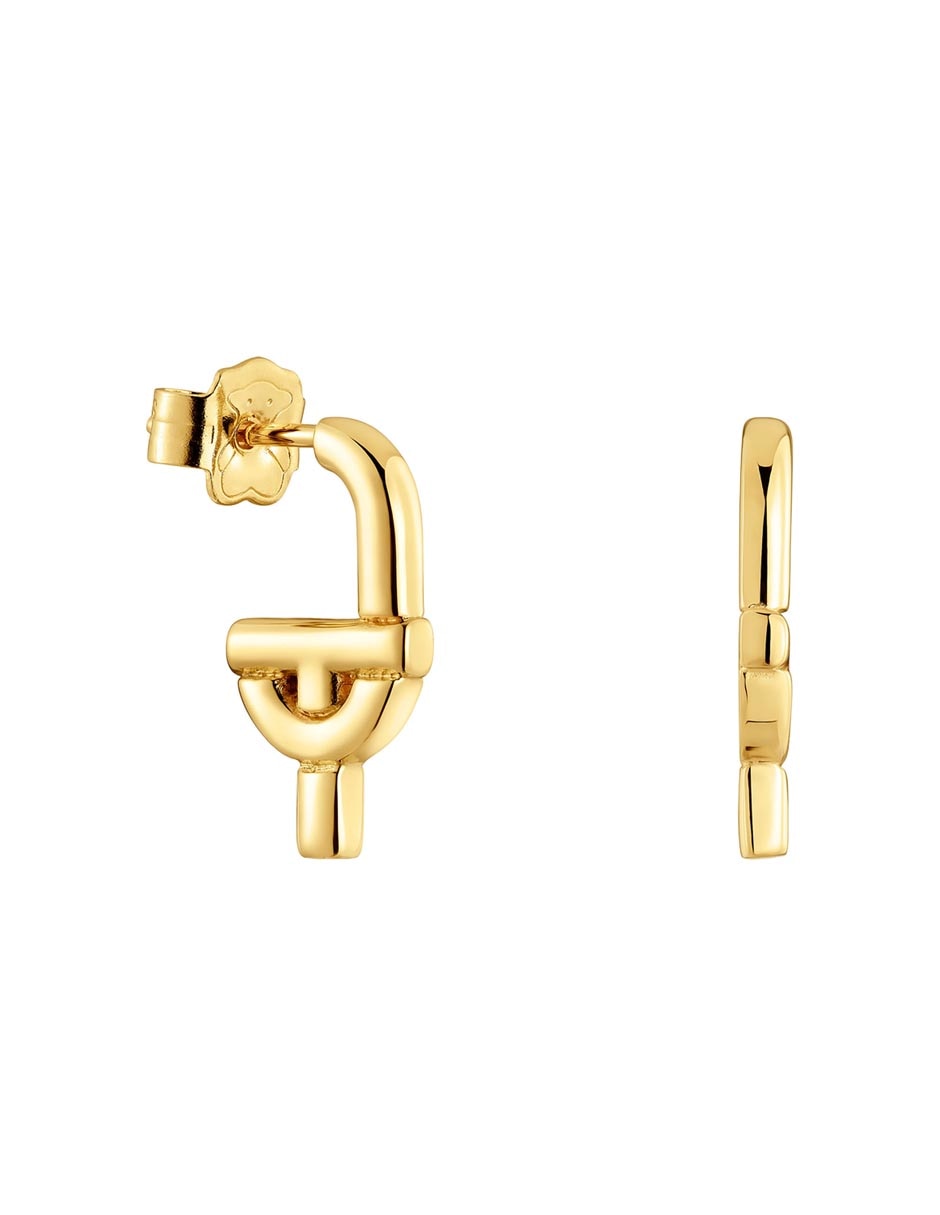 Broqueles Manifesto de plata P 925 con acabado baño de oro
