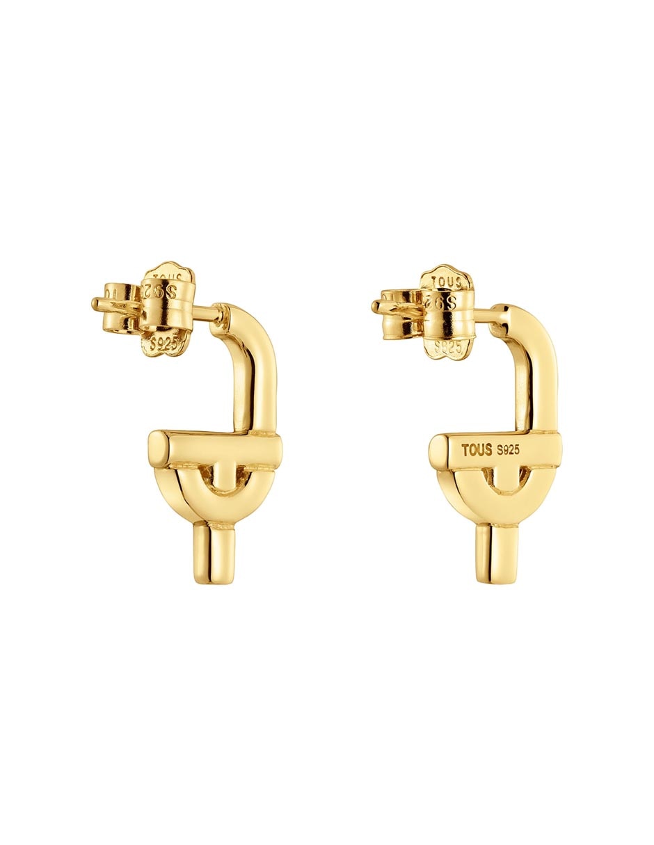Broqueles Manifesto de plata P 925 con acabado baño de oro 2