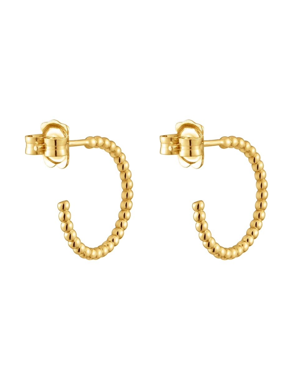Aretes de aro de plata P 925 con acabado brillante 3