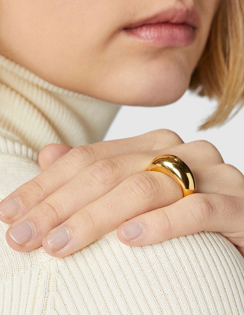 Anillo Warm de plata P 925 con acabado baño de oro 8