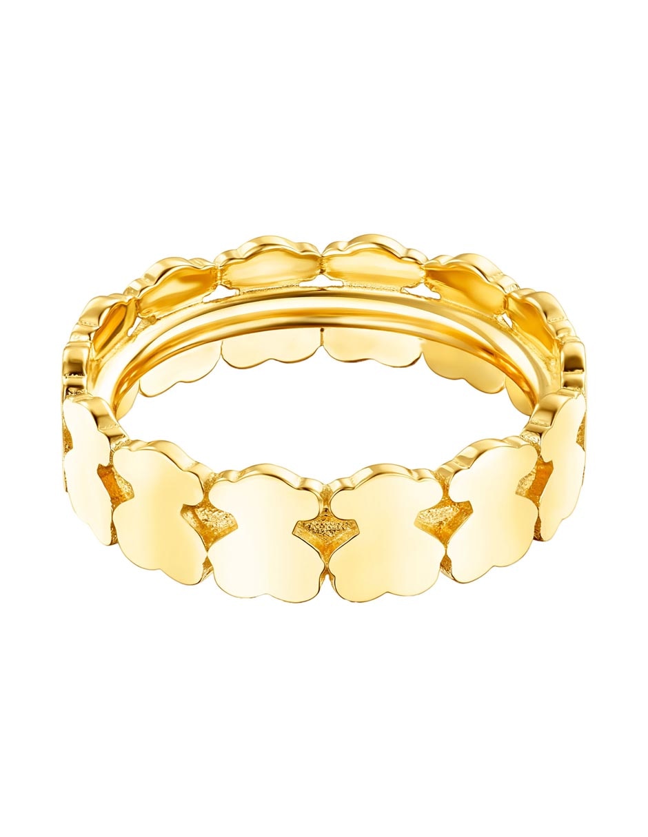 Anillo Straight de plata P 925 con acabado baño de oro 2