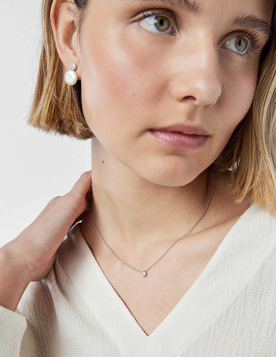 Collar Alecia de oro blanco 18 K 9