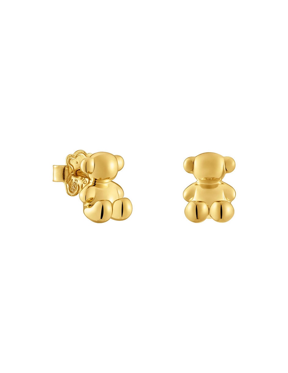 Broqueles de oso Bold Bear de plata P 925 con acabado baño de oro Broqueles de oso Bold Bear de plata P 925 con acabado baño de oro