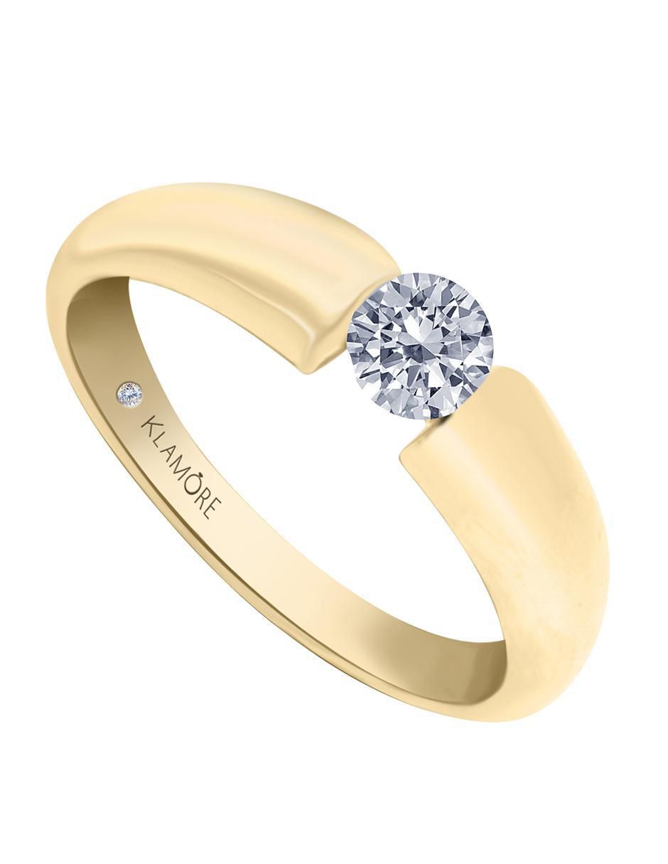 Solitario "de" oro 14 k klamore diamante