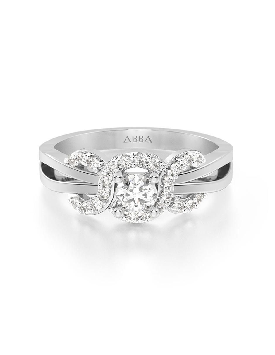 Anillo de compromiso de oro 10 K Abba Joyas zirconia Suburbia