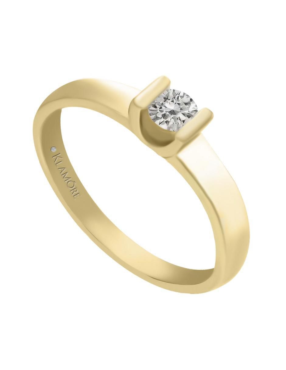 Solitario "de" oro 14 k klamore diamante