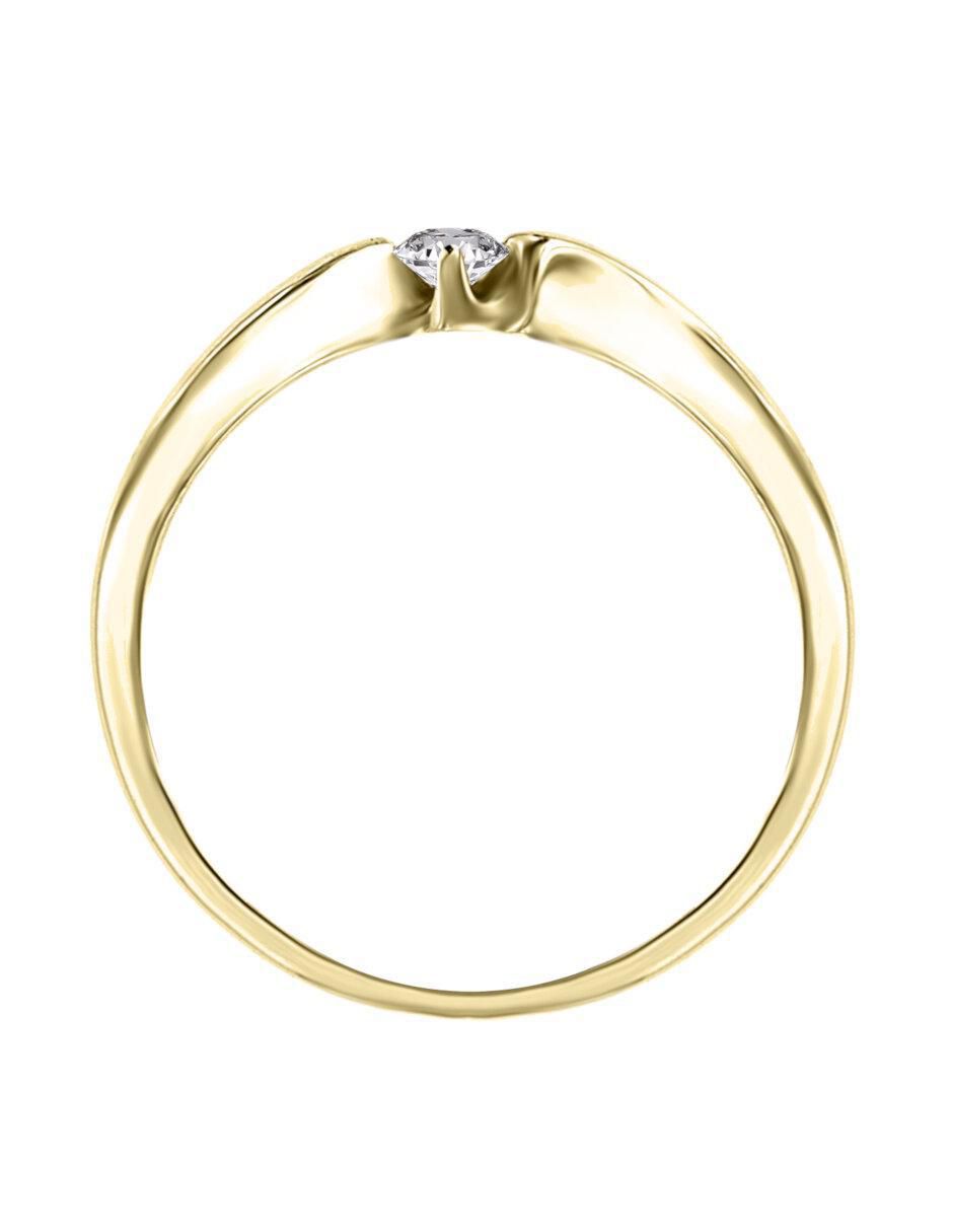 Solitario "de" oro 14 k klamore diamante