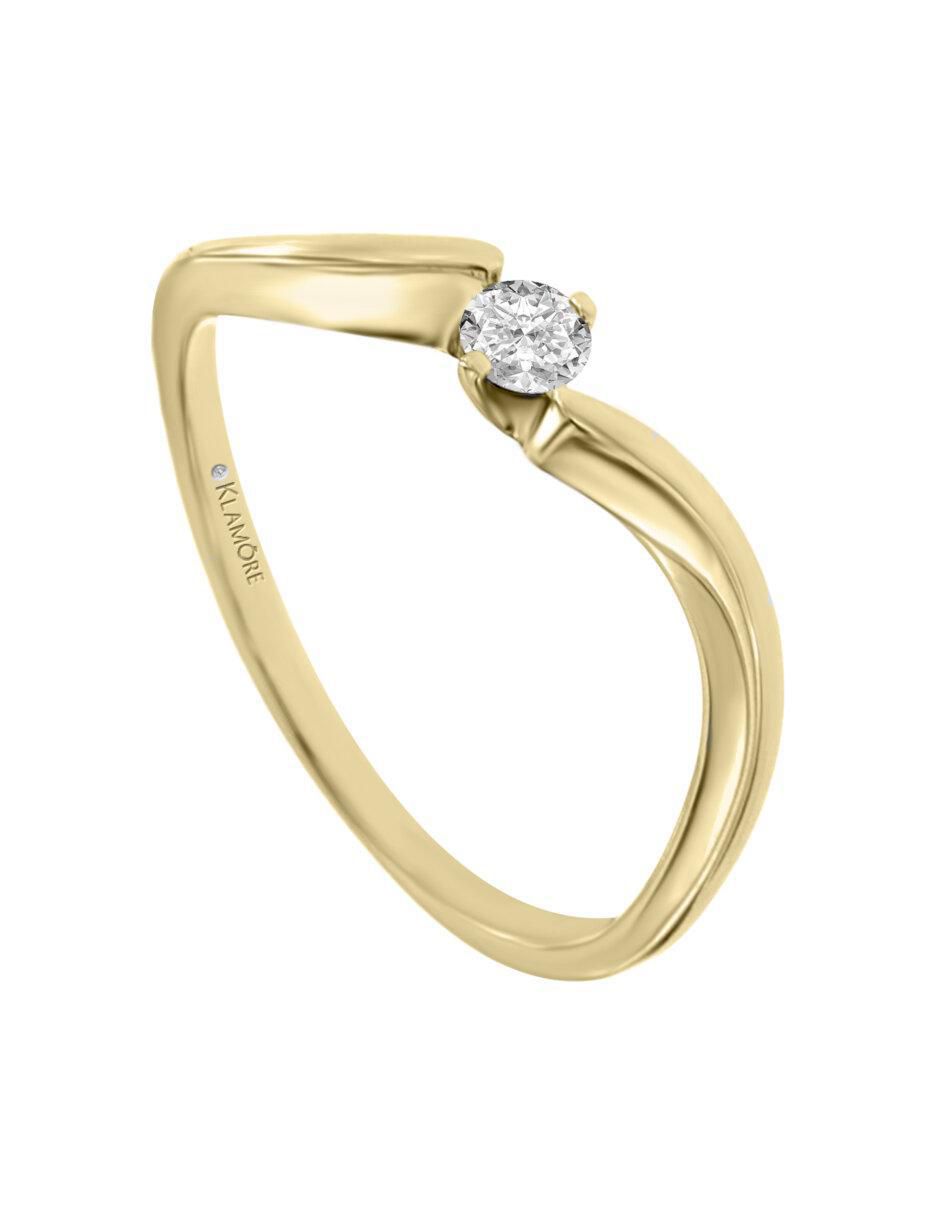 Solitario "de" oro 14 k klamore diamante