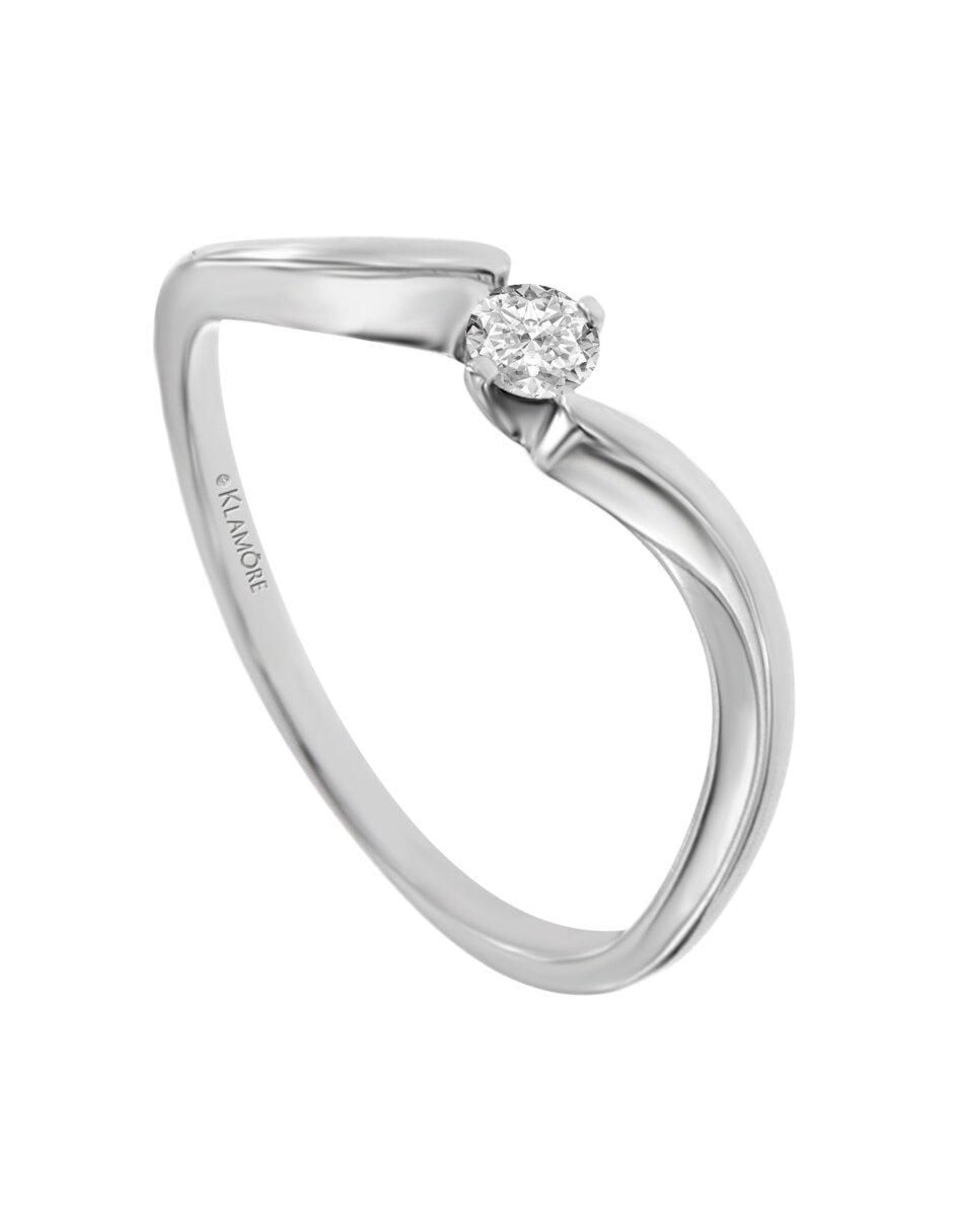 Solitario de oro 14 k Maibe diamante 3