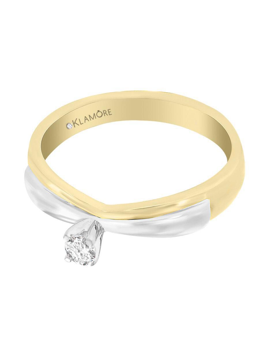 Solitario de oro 14 k Kira diamante