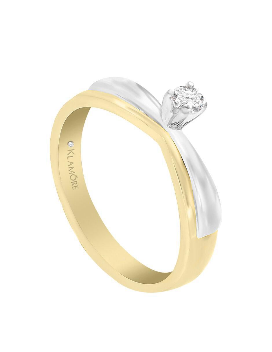 Solitario "de" oro 14 k klamore diamante