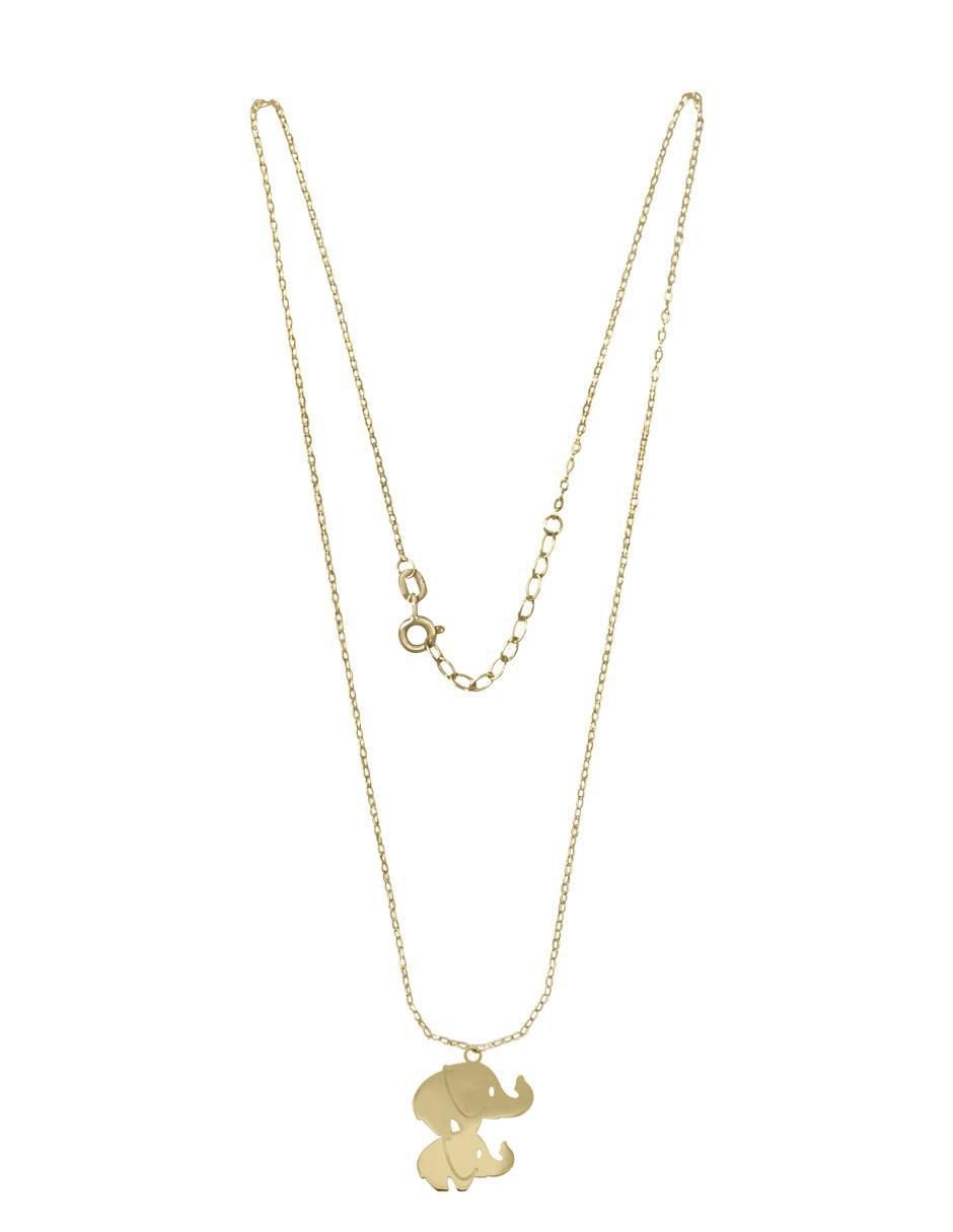 Colgante Y Dije de elefante rhodina de oro amarillo 14 K 2