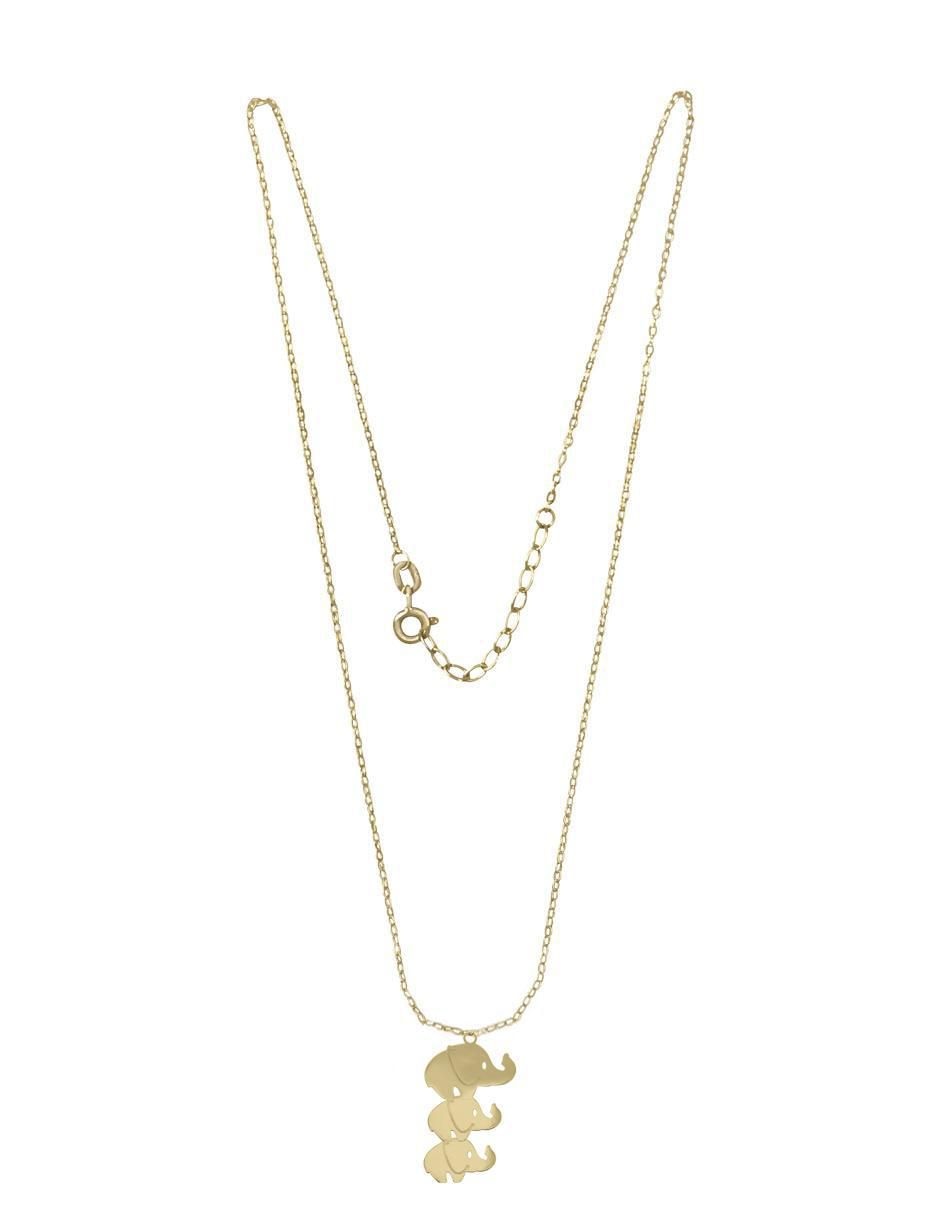 Colgante Y Dije de elefante rhodina de oro amarillo 14 K 2