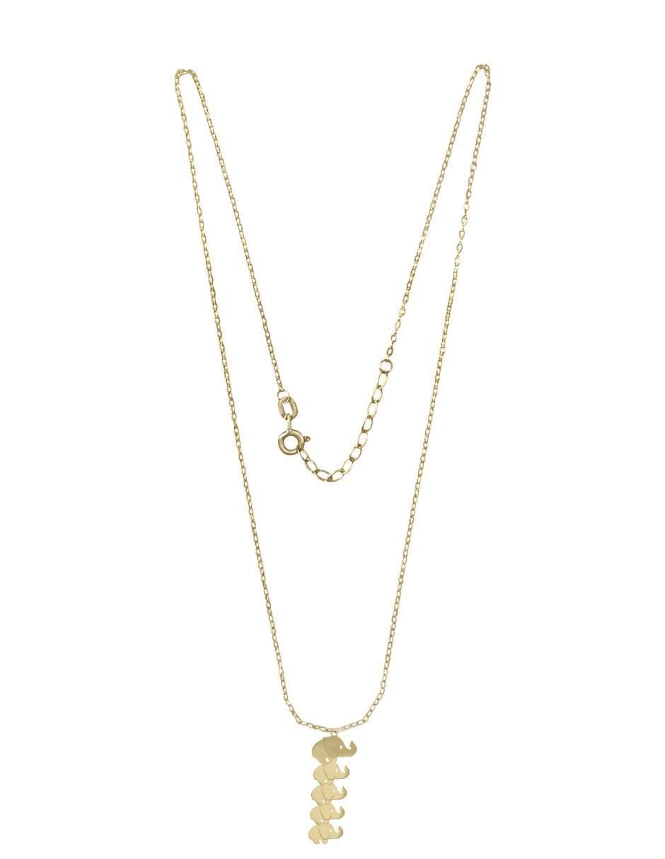 Colgante Y Dije de elefante rhodina de oro amarillo 14 K 2