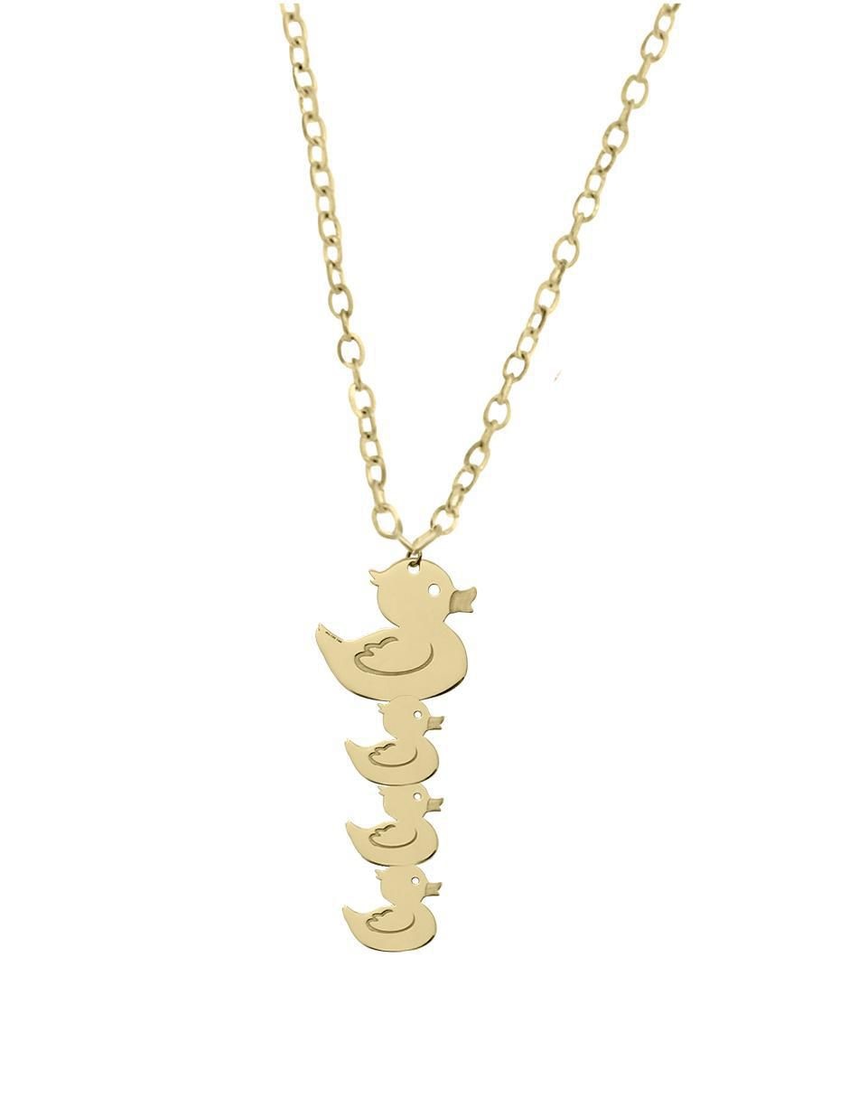 Colgante Y Dije de pato ohana de oro amarillo 14 K
