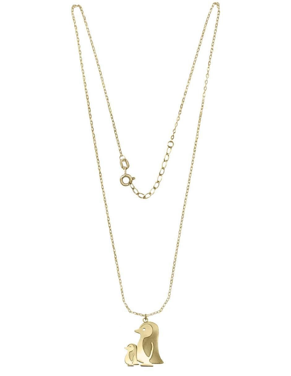 Colgante Y Dije de pingüino billoy de oro amarillo 14 K 2