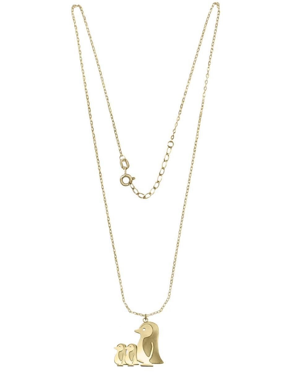 Colgante Y Dije de pingüino billoy de oro amarillo 14 K 2