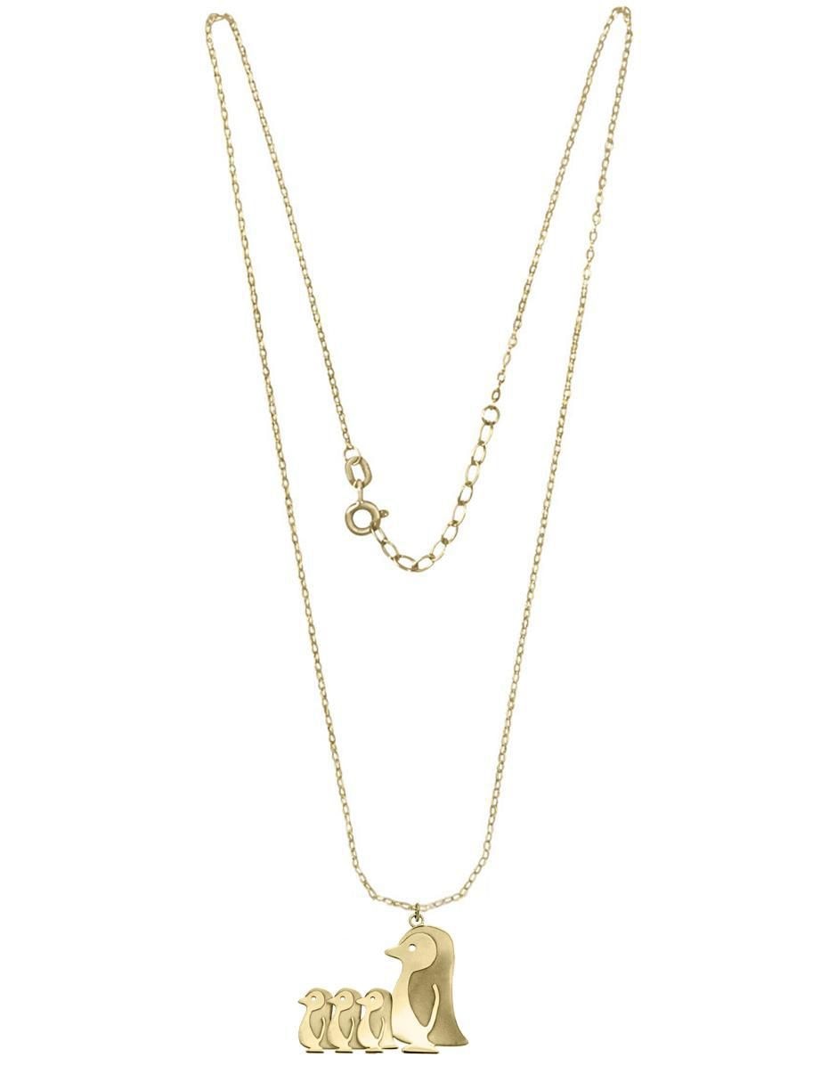 Colgante Y Dije de pingüino billoy de oro amarillo 14 K 2