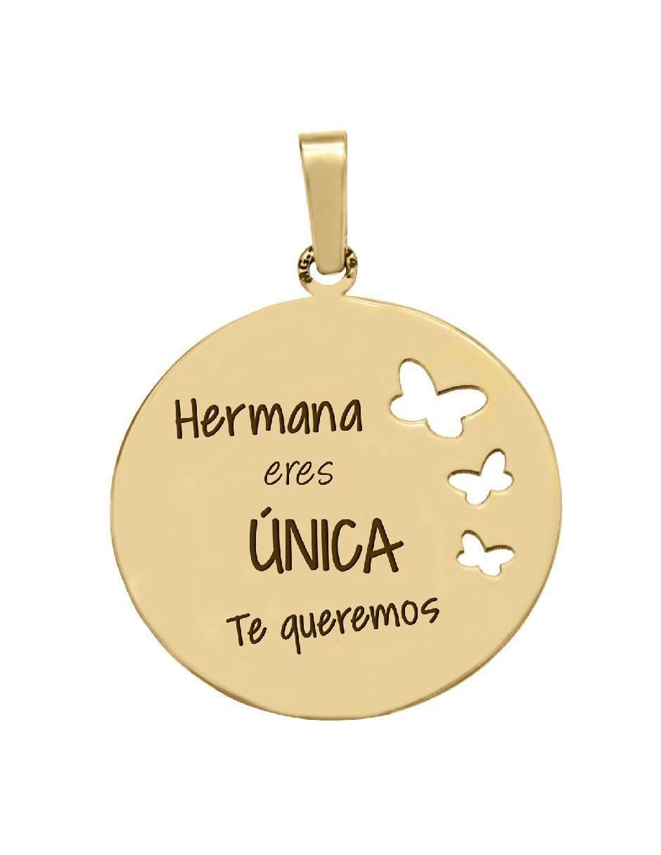 Dije circular hermana de oro amarillo 14 K