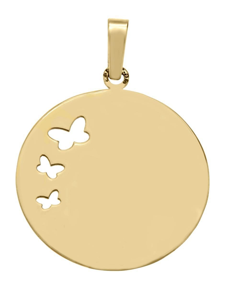Dije circular hermana de oro amarillo 14 K 2