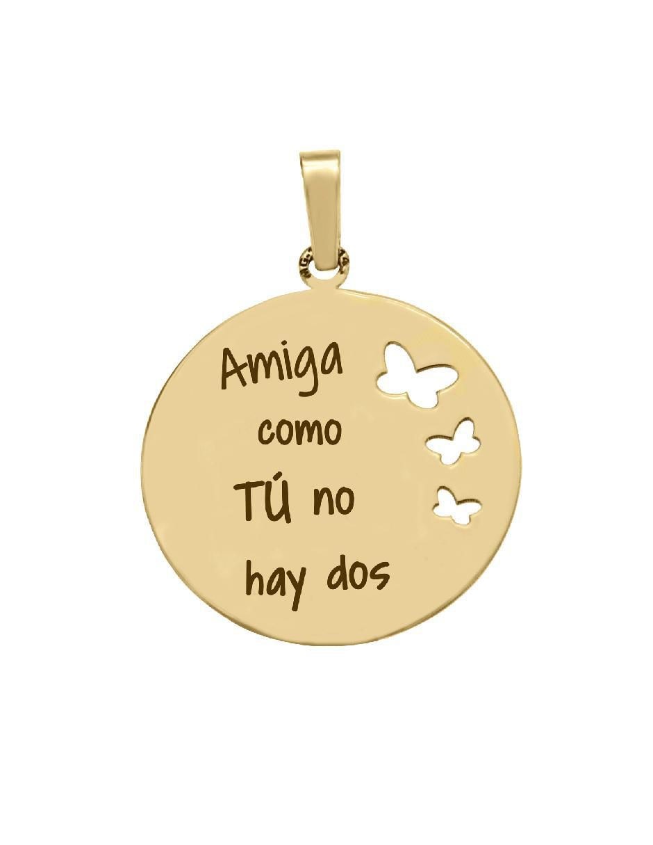 Dije circular amiga de oro amarillo 14 K
