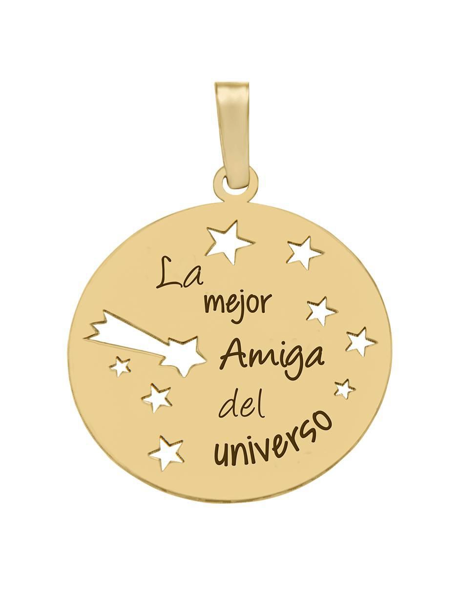 Dije circular amiga de oro amarillo 14 K