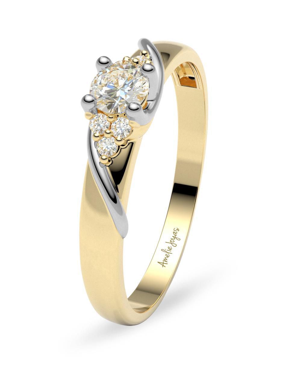 Anillo de compromiso "de" oro 14 k amelie joyas sin colección diamante