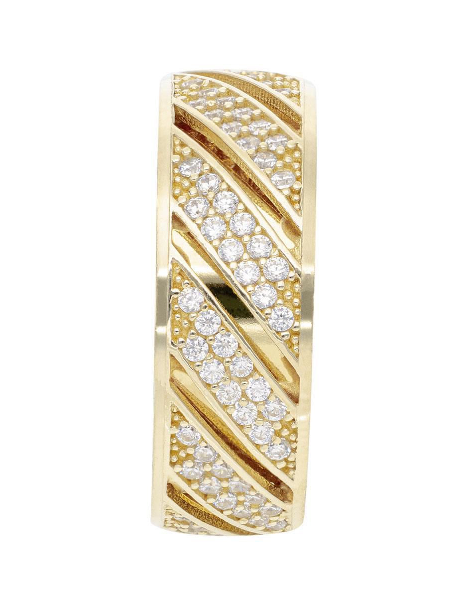 Anillo 14 k de oro zirconia brillante 3