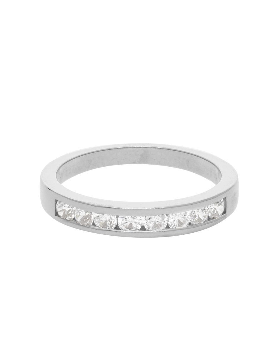 Anillo 14 k de oro amarillo zirconia brillante