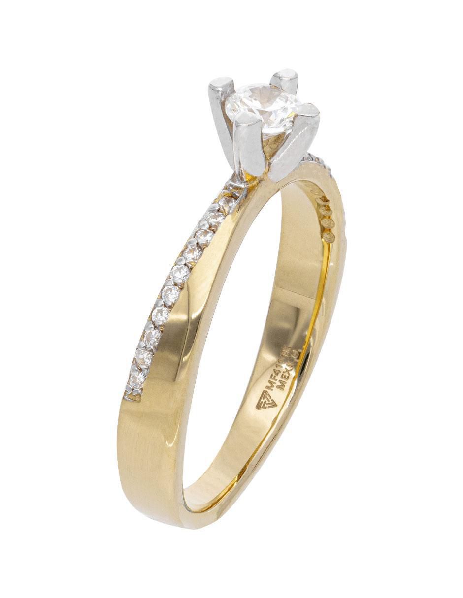 Anillo "de (si aplica)" redondo fonelli sin familia sin temática 14 k "de" oro blanco zirconia