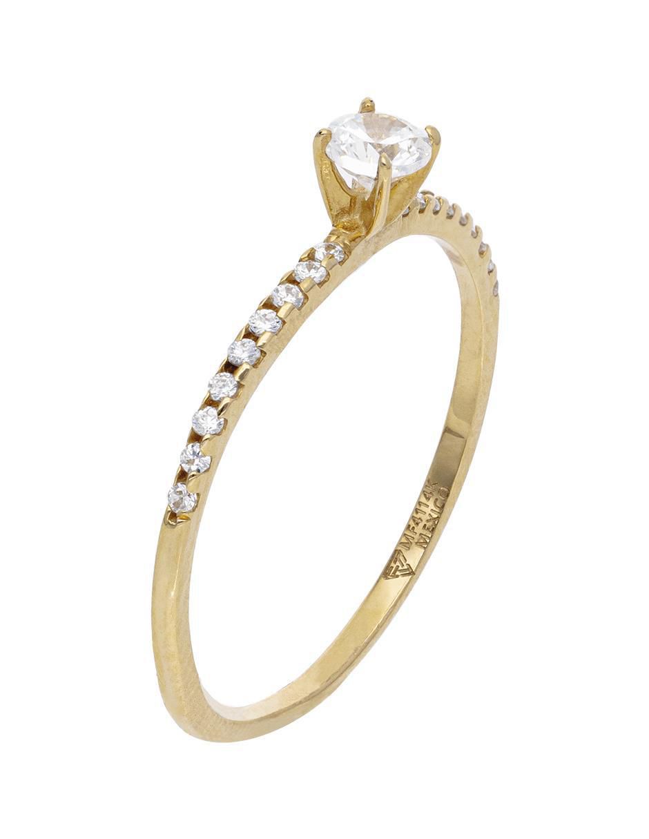 Anillo Fonelli 14 K de oro zirconia brillante