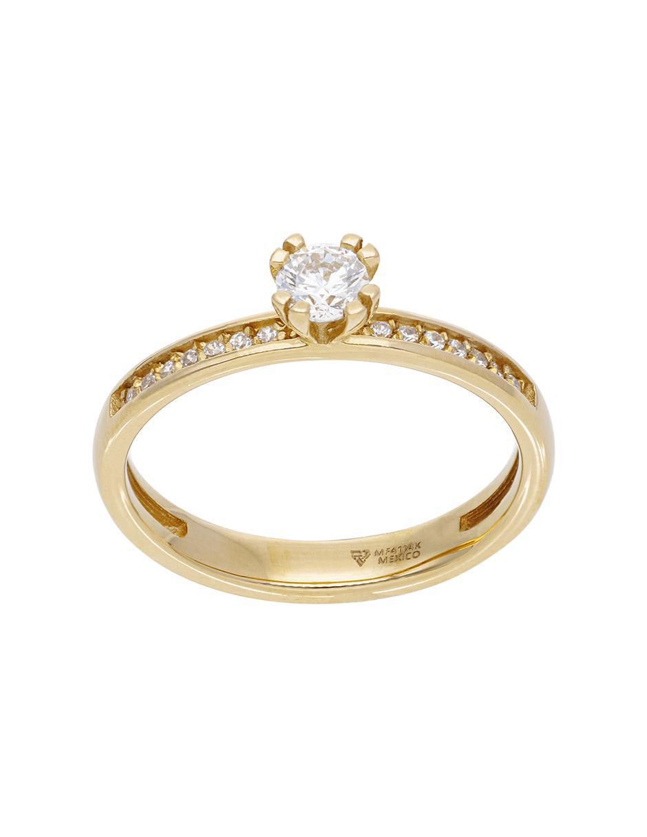 Anillo "de (si aplica)" redondo fonelli sin familia sin temática 14 k "de" oro amarillo zirconia