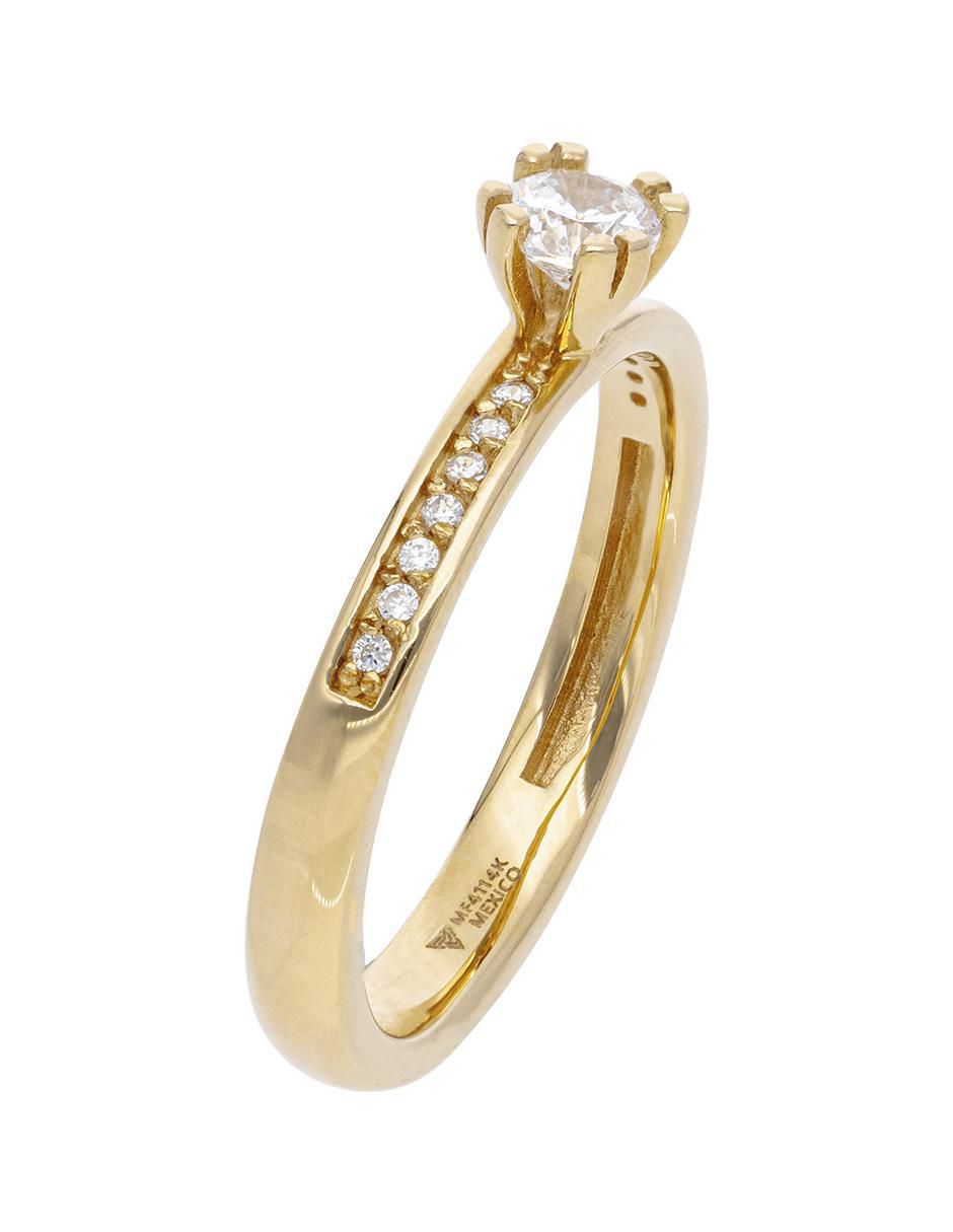 Anillo "de (si aplica)" redondo fonelli sin familia sin temática 14 k "de" oro amarillo zirconia