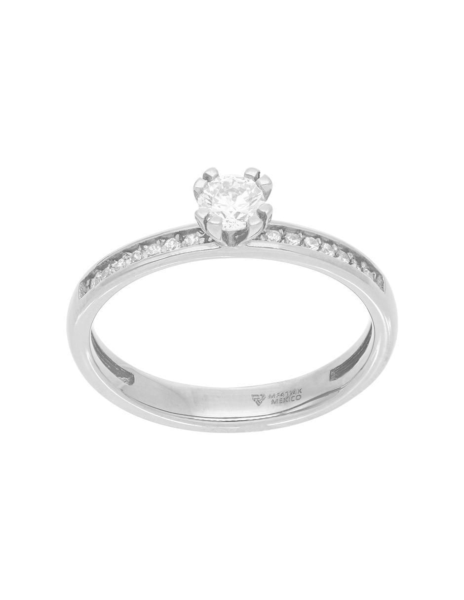 Anillo 14 k de oro amarillo zirconia brillante 2