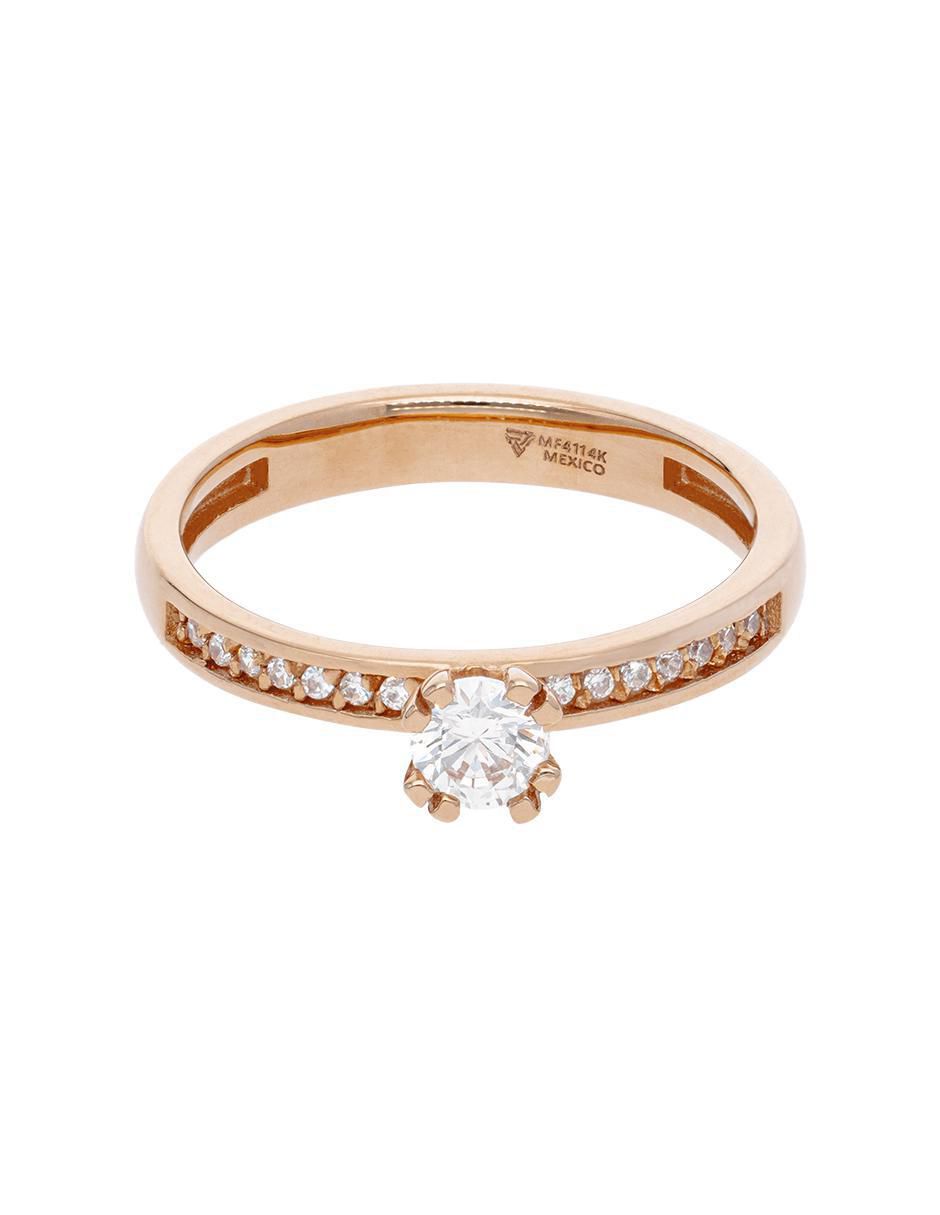 Anillo 14 k de oro amarillo zirconia brillante Anillo 14 k de oro amarillo zirconia brillante