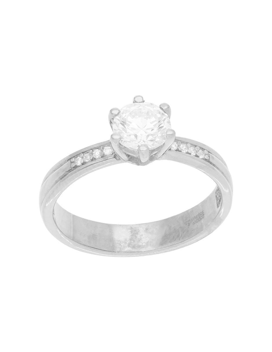 Anillo 14 k de oro rosa zirconia brillante 2