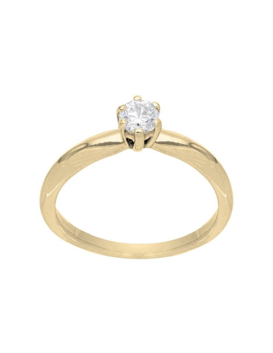 Anillo "de (si aplica)" redondo fonelli sin familia sin temática 14 k "de" oro rosa zirconia
