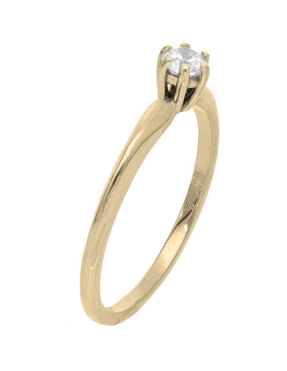 Anillo "de (si aplica)" redondo fonelli sin familia sin temática 14 k "de" oro rosa zirconia
