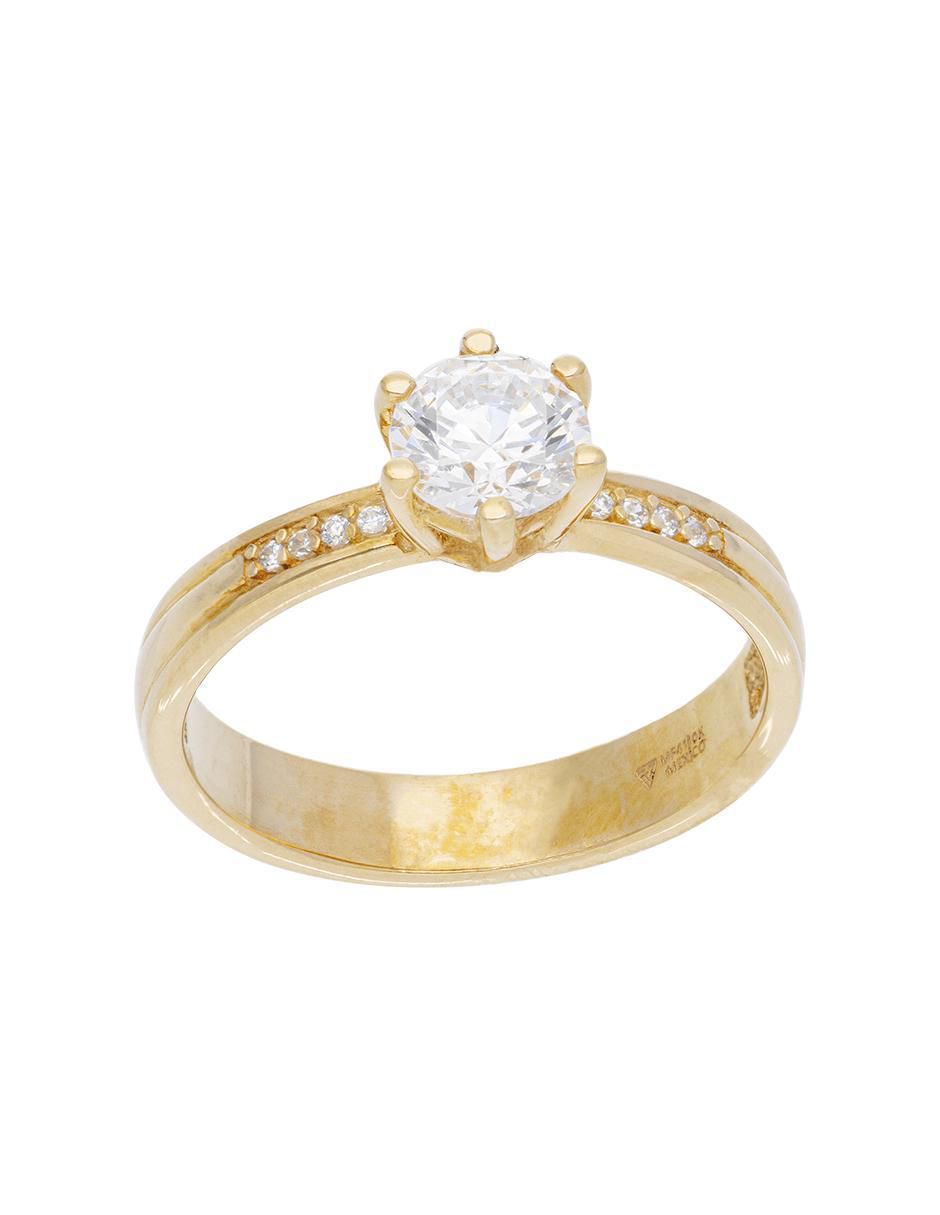 Anillo "de (si aplica)" redondo fonelli sin familia sin temática 14 k "de" oro rosa zirconia