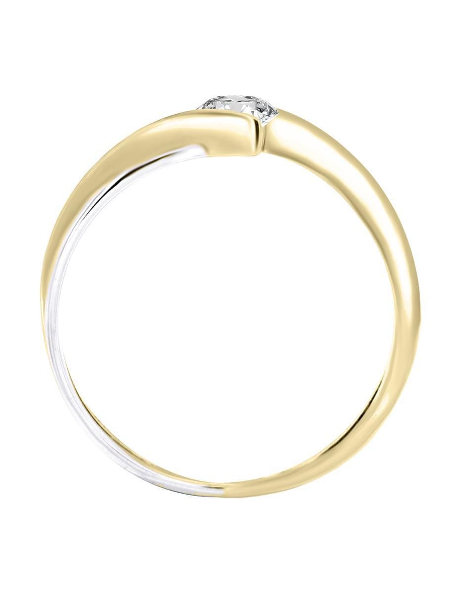 Solitario de oro 14 k Klamore Rosen diamante