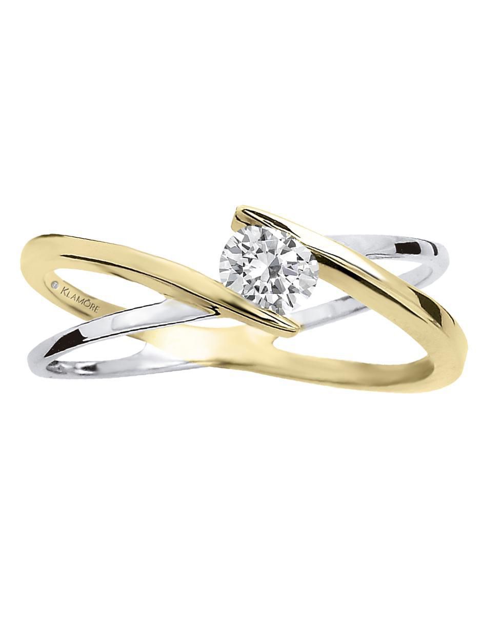 Solitario de oro 14 k Rosen diamante