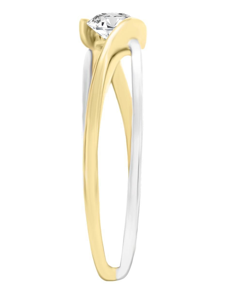 Solitario de oro 14 k Klamore Rosen diamante