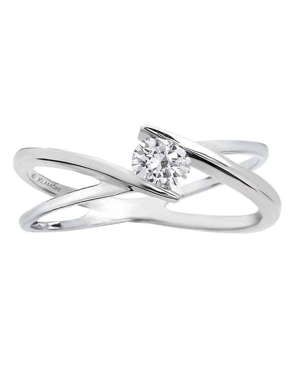 Solitario de oro 14 k Rosen diamante