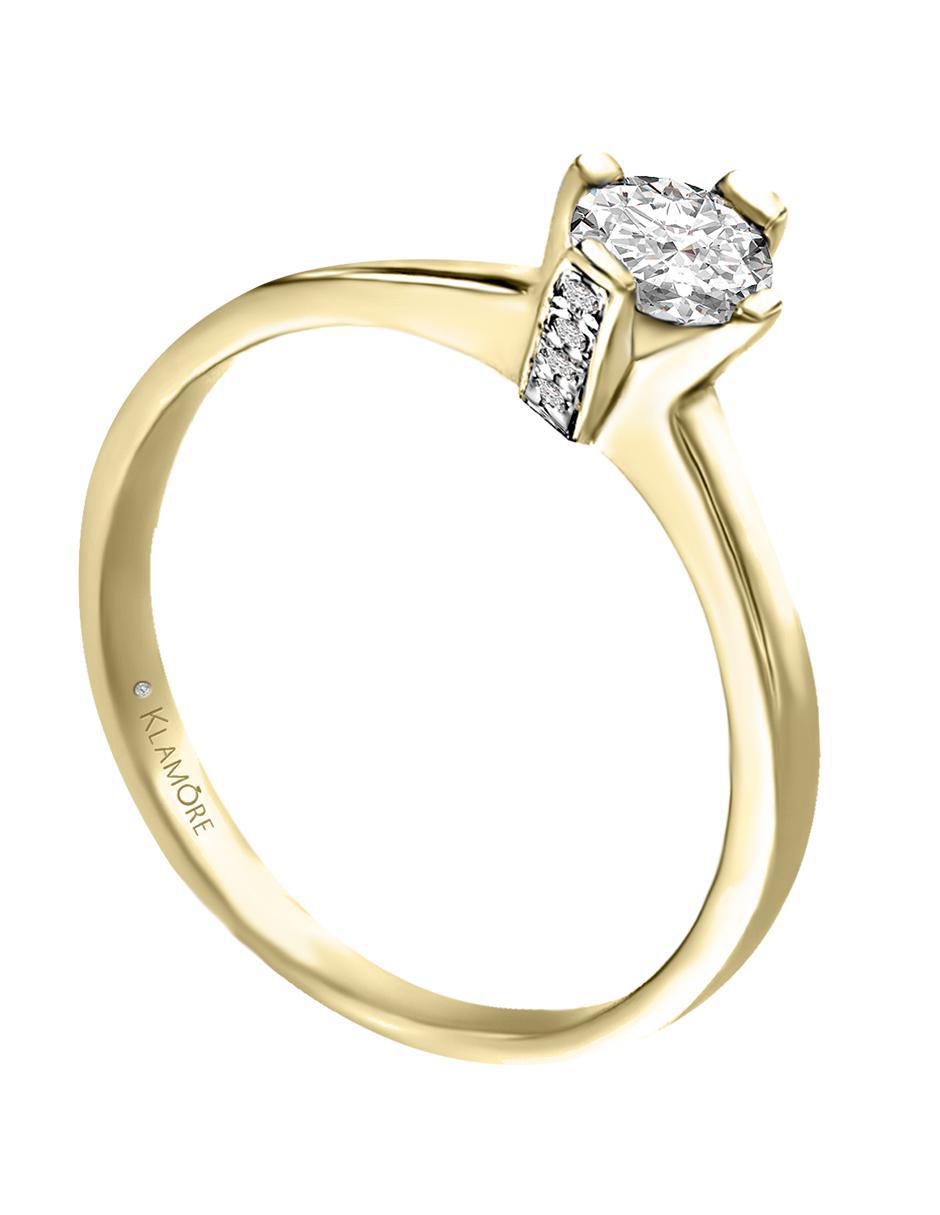 Solitario "de" oro 14 k klamore enmir diamante