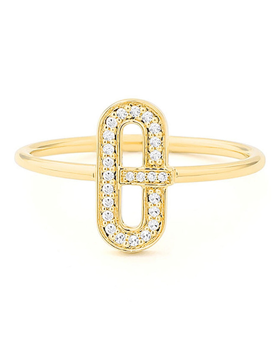 Anillo ovalado Smart 14 k de oro amarillo diamante pulido