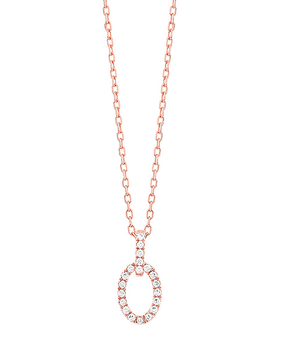 Colgante Y Dije ovalado smart de oro rosa 14 K